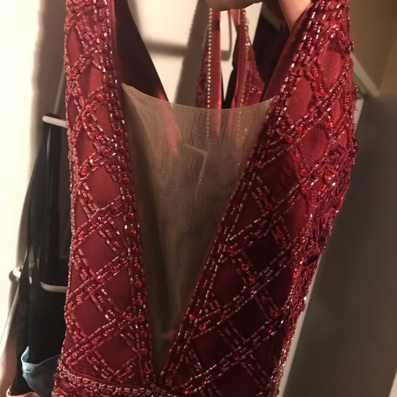 Wine Red Ballgown 💕 - Picture 4 of 6